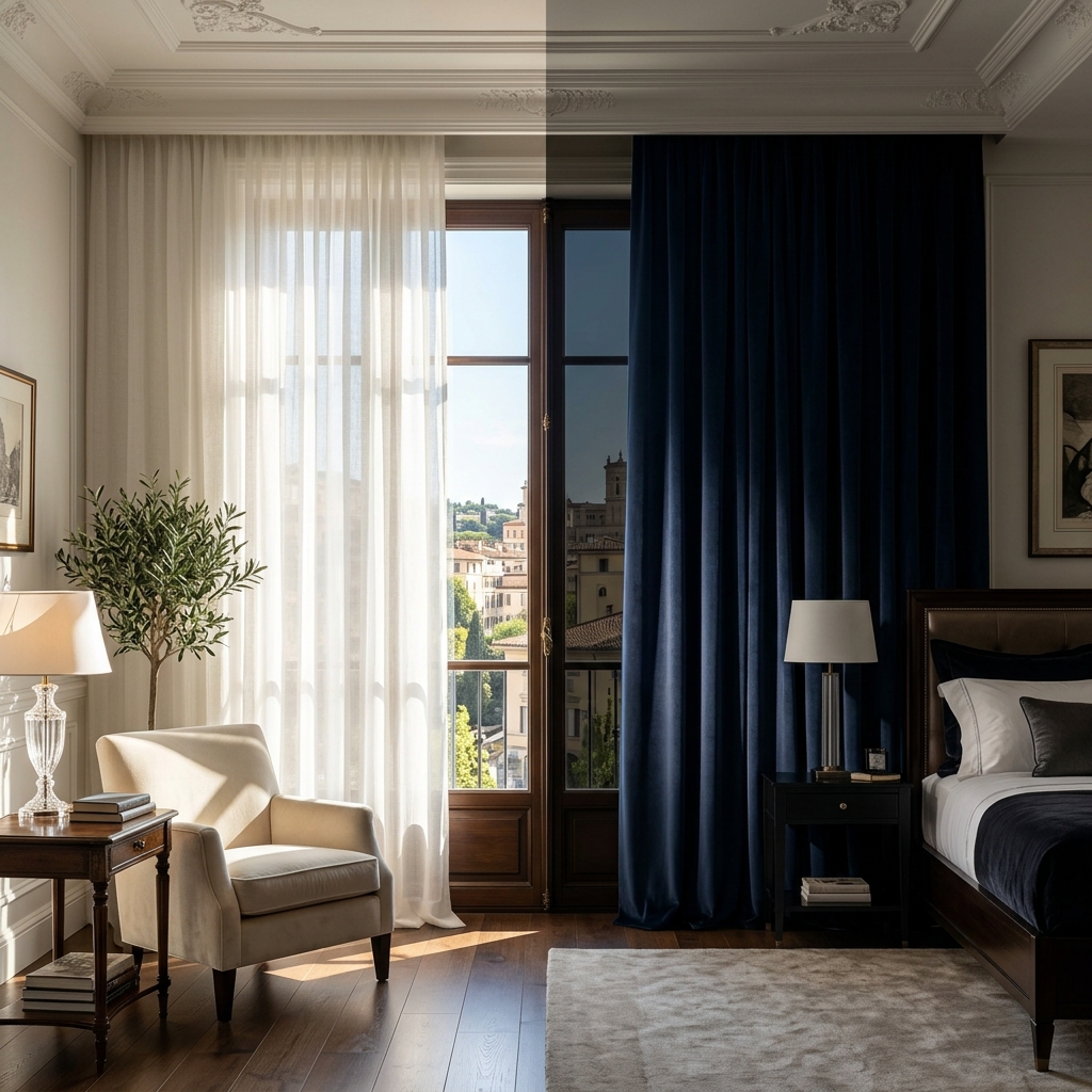 Blackout vs Sheer curtains